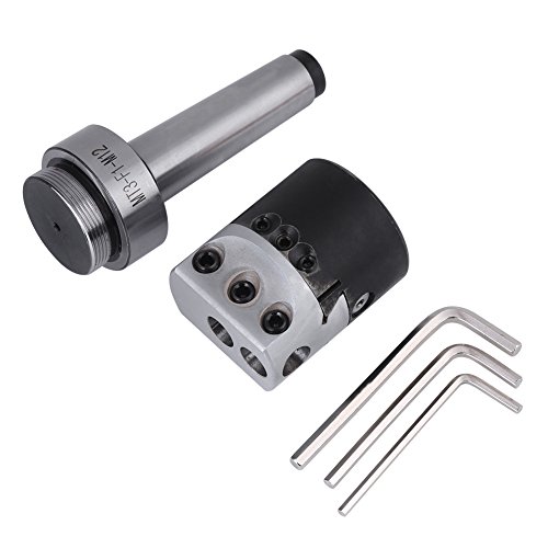 Adaptador sierra circular para taladro 2 1 Adaptador Mt3-m12 Morse Taper Collet Chuck Milling Arbor + 2 Pulgadastorno De La Cabeza Aburrida
