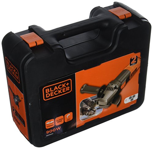 Amoladora batería segunda mano 1 Black + Decker beg210kac3-qs amoladora angular mango 3 posiciones, 900 W, Negro/Naranja