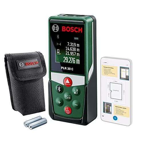 App medidor laser 1 Bosch medidor láser PLR 30 C (mide con precisión distancias de hasta 30 m, Bluetooth, diferentes funciones de medición)