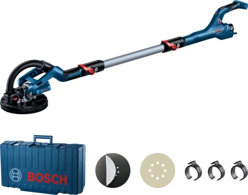 Lijadora para pladur 1 Bosch Professional GTR 55-225 - Lijadora de pared de yeso (550 W, plato lijador Ø 215 mm, hoja Ø 225, extensión incl. 170 cm, en maletín)