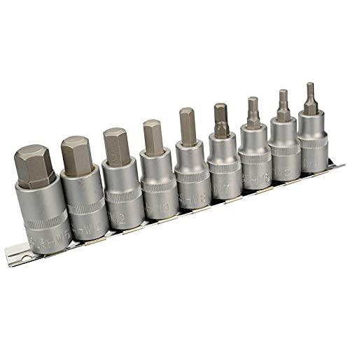 Juego llaves de vaso allen 1 Cabeza Allen Nueces Inbus 1/2" Tuerca Conexión Bits Bit Hexagonal Set Llave