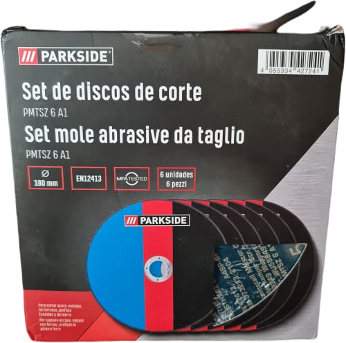 Discos para amoladora parkside 1 Discos de corte 180 Metal Hierro Acero INOX. Juego 6 discos para amoladora ángular compatible 1,8 mm
