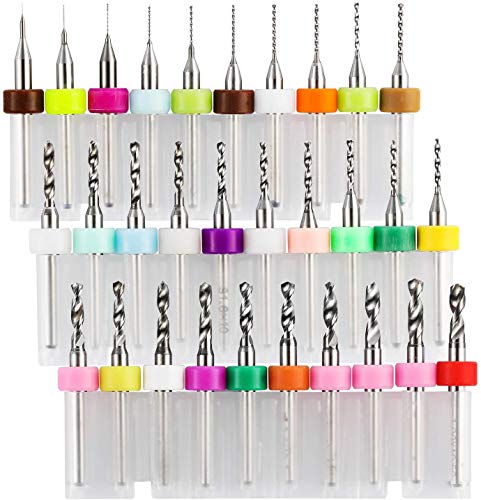 Brocas cnc 1 Genmitsu Juego de 30 brocas para PCB, 0,1 mm-3,0 mm, 1/8 pulgadas, brocas de enrutador CNC de flauta espiral para placa de circuito de impresión, joyería para grabado, PD30A