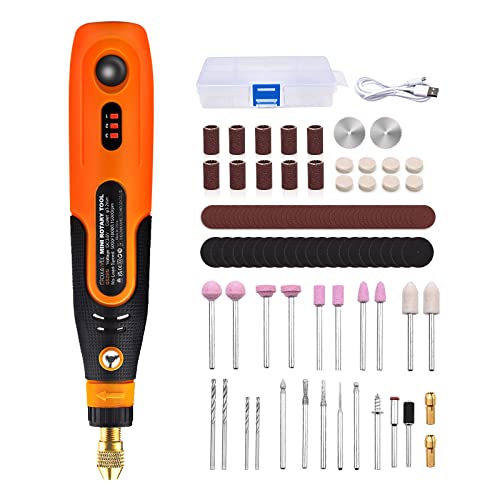 Mini amoladora lidl 1 GOXAWEE 3.7V Mini Amoladora Eléctrica Inalámbrica, 5 velocidades, Taladro Tnalambrico para Grabar, Cortar, Taladrar, Pulir, Limpiar, Proyectos de Manualidades y Creaciones de Bricolaje