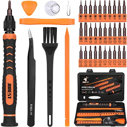 Destornilladores para iPhone 1 JOREST 38Pcs Juego Destornilladores Precision, Kit de Herramientas Bricolaje con Torx T5 T6 T8 T9 T10 T20, Kit Reparación para iphone, Moviles, ipad, Switch, PS4, Xbox, Macbook, Gafas, Reloj, Lentes