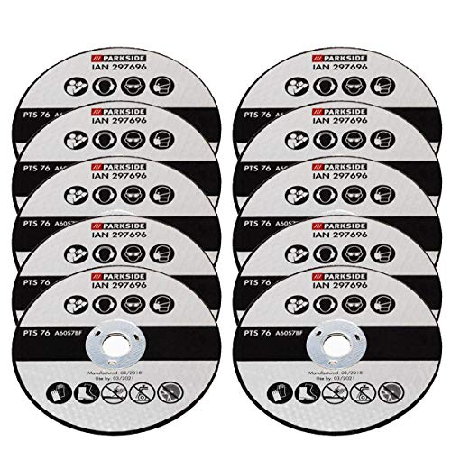 Discos de corte parkside 1 Juego de discos de corte de 10 piezas, apto para amoladora angular Parkside PWSA 12 Li A1 297696