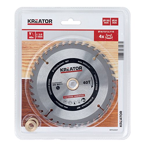 Disco sierra circular 150 mm 1 KREATOR KRT020407 - Disco de sierra madera 150mm40d