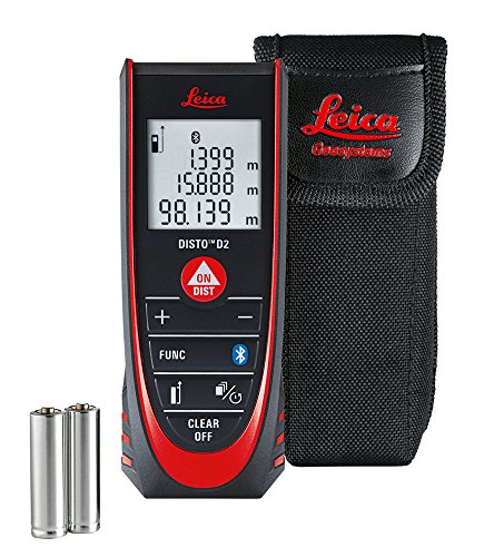 Medidor laser leica segunda mano 1 Leica DISTO D2: Medidor láser de distancia multifuncional con Bluetooth (se conecta a aplicaciones) para mediciones de distancia, área y volumen (uso en interiores y detección automática de extremo)
