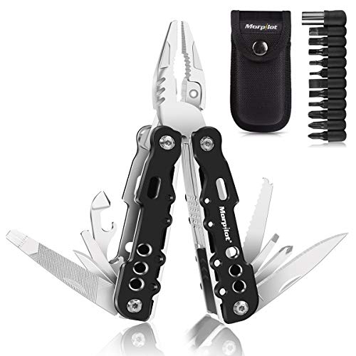 Alicates multiusos dexter 1 morpilot Alicate Multiuso Multi - alicate 25 en 1, Destornilladores 11 en 1, Alicate multifuncional de Acero Inoxidable, anti - cáida para actividades exteriores con Bolsa de Nylon