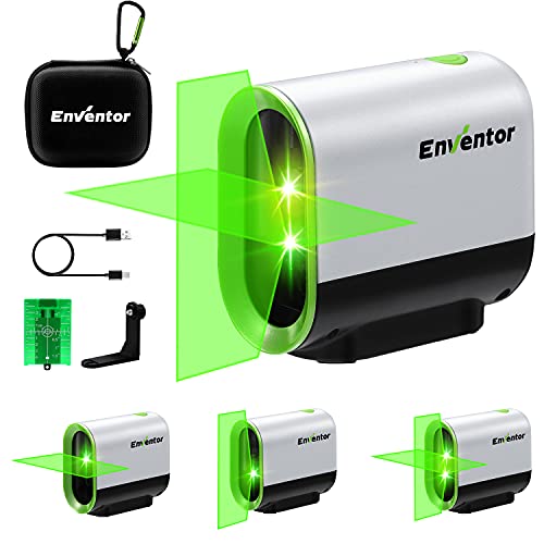 Nivel laser parkside opiniones 1 Nivel Láser Verde de 50M, Nivel Láser Autonivelante ENVENTOR, 3 Modos(Autonivelación, Manual y de Pulso), Montaje Magnético de Base de 360°, Carga USB y Batería de Litio, IP54, para Exterior