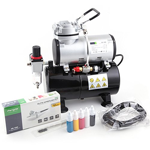 Compresor aerógrafo parkside 1 Original Fengda FD-186K Kit de aerógrafo y compresor - Con pistola de doble acción y accesorios