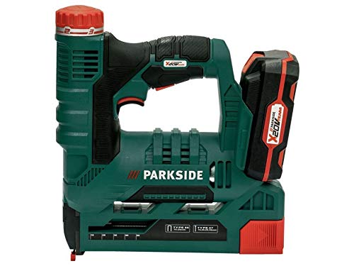 Grapadora parkside 20v 1 Parkside - Grapadora eléctrica inalámbrica para clavos y grapas, 20 V