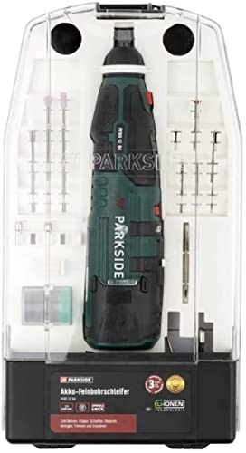Parkside dremel 1 Parkside - Herramienta giratoria inalámbrica de 12 V para taladrar, fresar, moler, pulir, limpiar, cortar y grabar con 44 accesorios