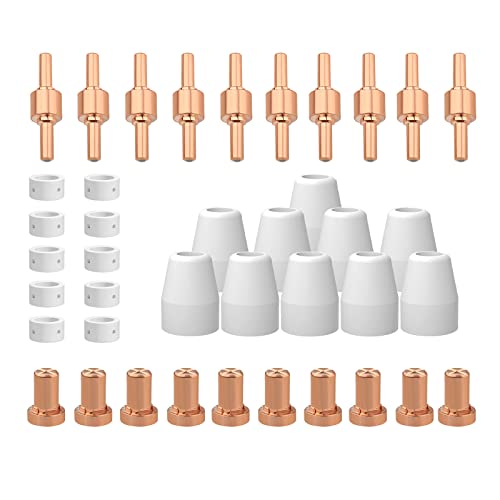 Cortador de plasma parkside opiniones 1 Reboot 40 piezas consumibles plasma PT31 Antorcha cortadora de plasma kits consumibles boquillas CUT pistola para PT-31 JG-40 CUT50 Accesorios de corte de plasma Electrodo Punta Boquilla Consumibles