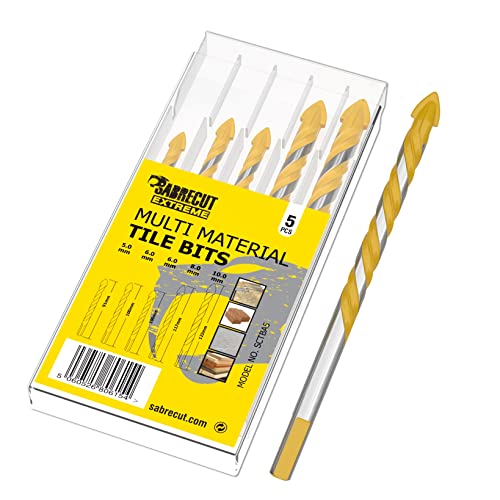 Brocas para mármol 1 SabreCut - Set de brocas para azulejos (SCTBA5). Para cerámica, porcelana, granito y mármol. Con caja de almacenamiento duradera