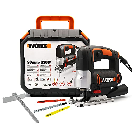Sierra de calar worx 650w opiniones 1 Sierra de calar pendular 650W Worx | WX478.1 | Cambio de cuchilla sin herramientas, extracción de polvo, sistema pendular 4 niveles
