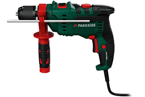 Taladro parkside 750w 1 Taladro percutor Parkside 750w PSBM 750 B3 ideal para taladrar hormigón, piedra, metal o madera Incluye un tope de profundidad de metal Viene con enchufe británico