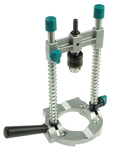 Guía taladro perpendicular 1 Wolfcraft 4525404 - Guía de taladro multiángulo para taladros de 1/4 y 3/8 pulgadas, color plateado