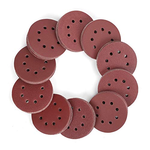 Discos pulidora parkside 1 WORKPRO Discos de lija 150 piezas, Papeles de Lija 125mm Velcro, Abrasivos con 8 Agujeros para Lijadora Excéntrica (60, 80, 100, 120, 150, 180, 240, 320, 400, 600 granos), Cambio Rápido