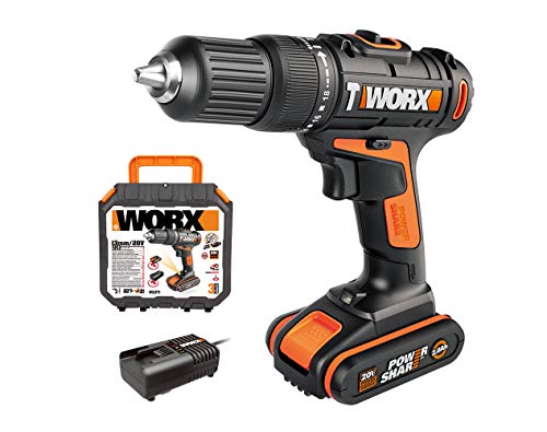 Taladro worx opiniones 1 WORX Atornillador de Impacto 18V (20V MAX), Taladro Percutor a Batería 40Nm, Taladro Inalámbrico con Velocidad Variable hasta 1500rpm, 18+1+1 Ajuste de Torque, Cargador Rápido, Luz LED y Maletín